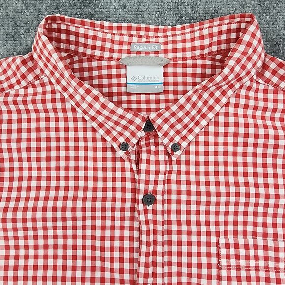 Columbia Shirt Mens 4X Red Plaid Rapid Rivers II Short Sleeve Button Regular Fit - Picture 8 of 15